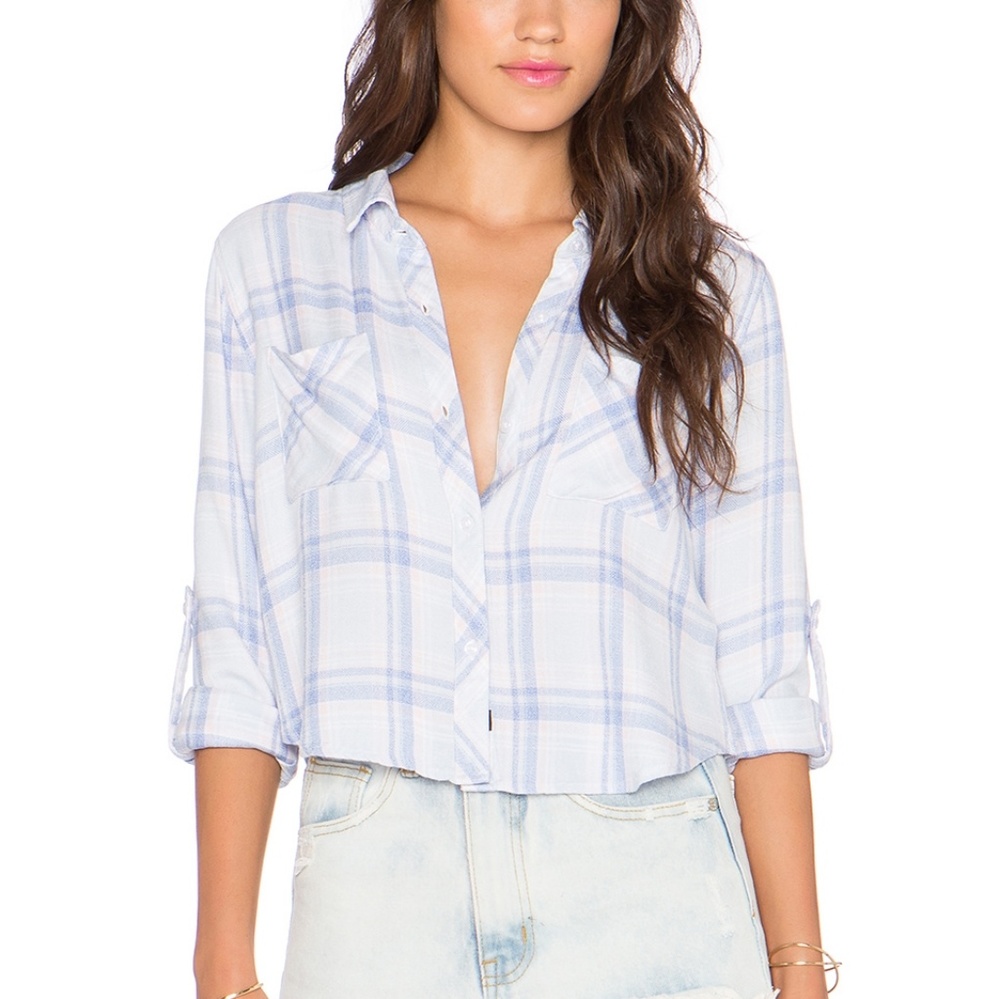 Rails * Crop Hunter Plaid Button Front - image 3